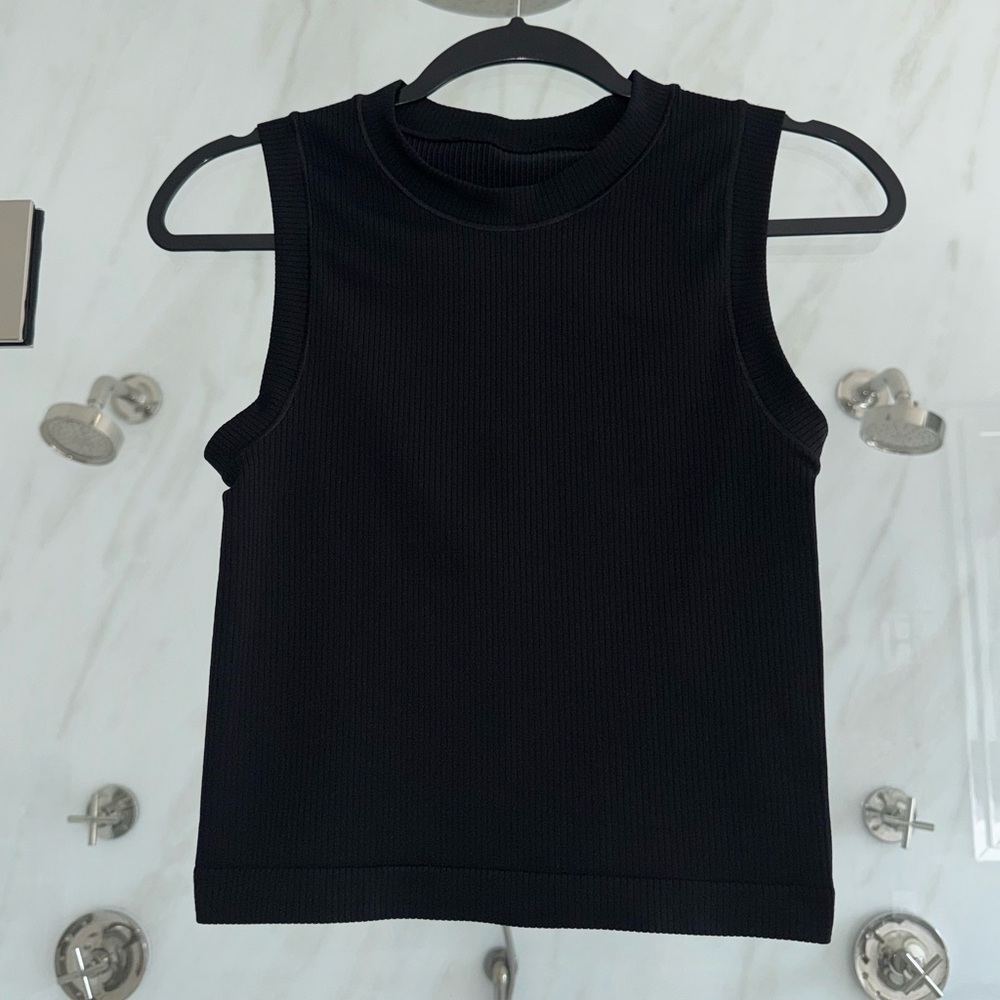 Renew Rib Seamless Muscle Tank- Black